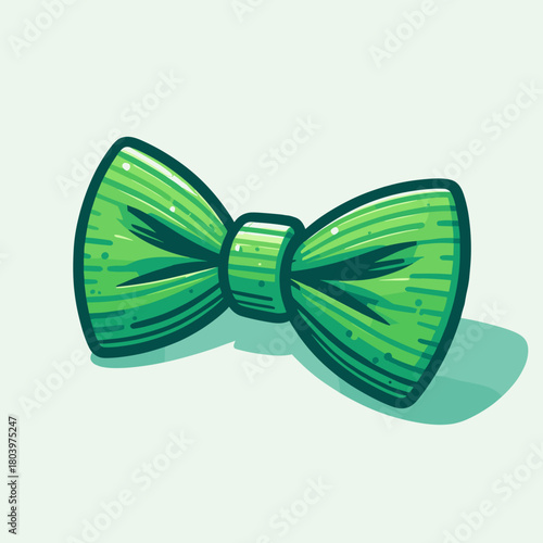Green bow tie isolated