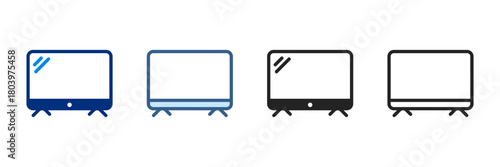 Television Icon Set Multiple Style Vector Illustration 
