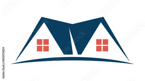 Modern double house logo design