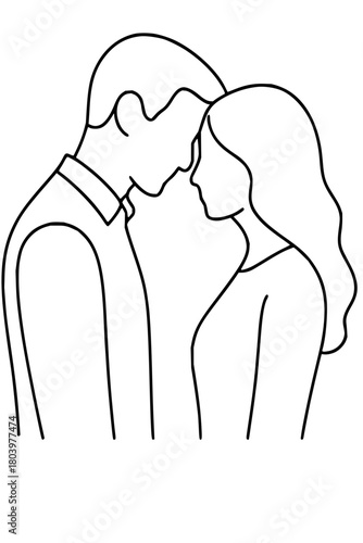 Tender embrace between a couple sharing a moment of deep connection and affection, conveying love and intimacy.