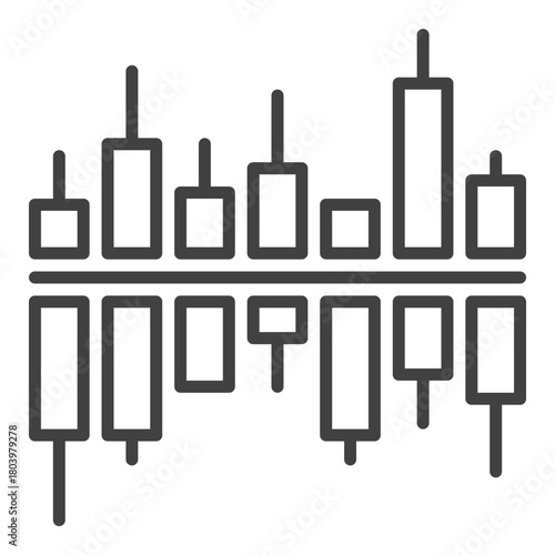 Crypto Trading Chart vector Trading and Investment icon or symbol in thin line style