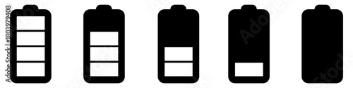 Battery charge icon vector set. indicator battery illustration sign collection. accumulator symbol or logo.