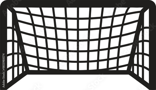 Football Goal Post Silhouette with Net – Soccer Goal Vector Illustration