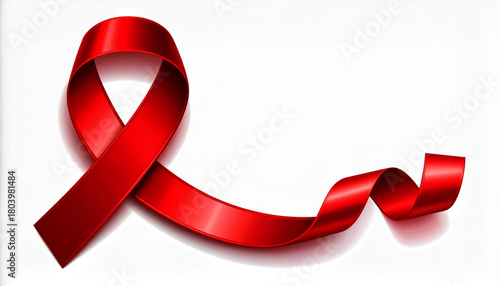 Awareness Ribbon: Red Satin Ribbon Symbolizing Solidarity and Support