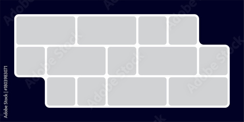 Pictures or photos frame collage, page grid layout abstract photo frames and digital photo wall template