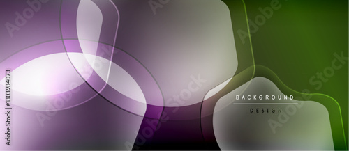 Abstract flowing shapes, purple, green hues. Modern design with blurred gradients, smooth transitions. Minimalist background for digital projects.