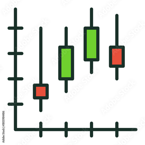 Vector Stock Chart colored minimal icon or design element
