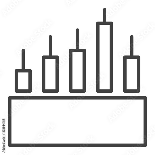 Vector Candlestick Chart Trading Analysis icon or sign in outline style