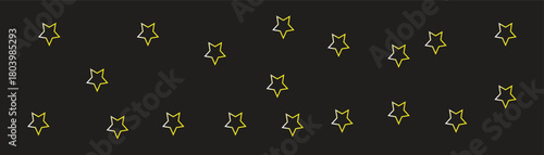 Scattered yellow star outlines on a dark background creating a celestial or festive pattern design