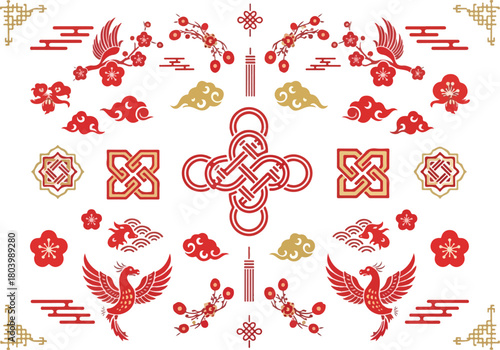 Chinese pattern design ornaments decoration vector illustration