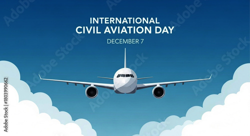 Front View of a White Passenger Airplane Flying Through Blue Sky and Clouds