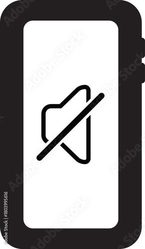 ミュートした携帯電話のアイコン