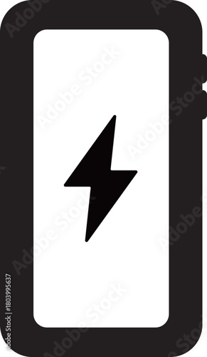 充電中の携帯電話のフラットアイコン