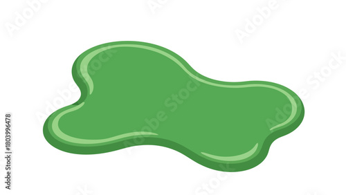 A bright green amoebashaped blob with a subtle gradient and outline