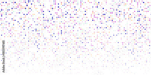 Light Multicolor, Rainbow vector modern geometrical circle abstract background. Dotted texture template. Geometric pattern in halftone style with gradient.
