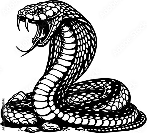 vector art design illustration of a snake cobra 