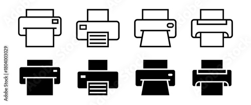 Print electronic device icon set