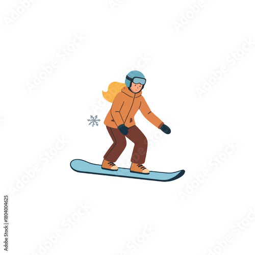 Active snowboarder on pristine slopes enjoying winter sports adventure and embracing freedom of