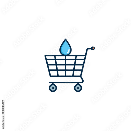Conceptual illustration depicting purchase of water resources and sustainable shopping practices