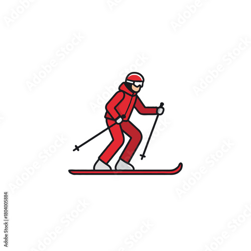 Dynamic downhill depiction a spirited skier carving through pristine snow adventure winter sport