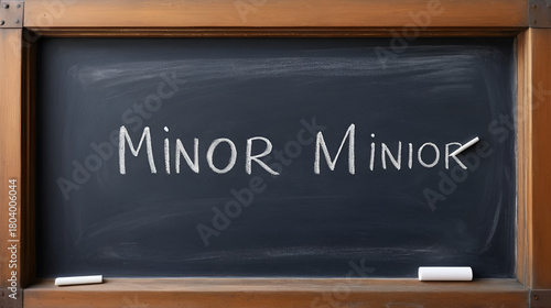 Chalk drawig of browser window with inscription minor