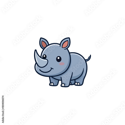 Enchanting portrayal of a playful rhino artwork showcasing whimsical cartoon depiction and