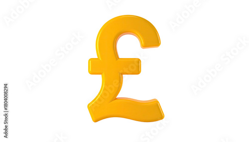 Golden pound sterling symbol isolated on a dark background