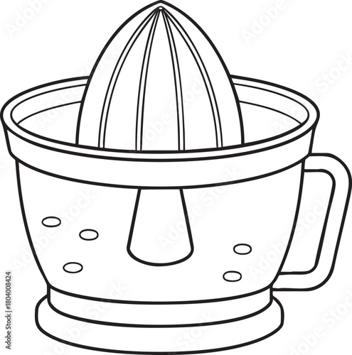 Citrus juicer outline illustration highlighting simple kitchen tools designed for fresh natural juice extraction