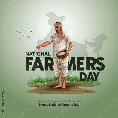National Farmers Day in India is also known as Kisan Divas.abstract vector illustration design.