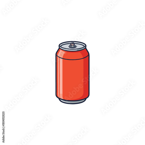 Vibrant orange soda can illustration with clean lines representing refreshment and minimalistic