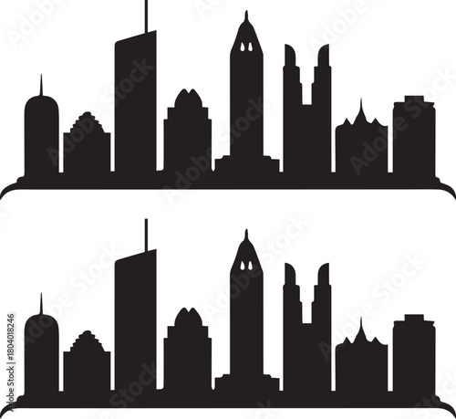 Perth City Skyline Silhouette Vector, City Icon, Logo