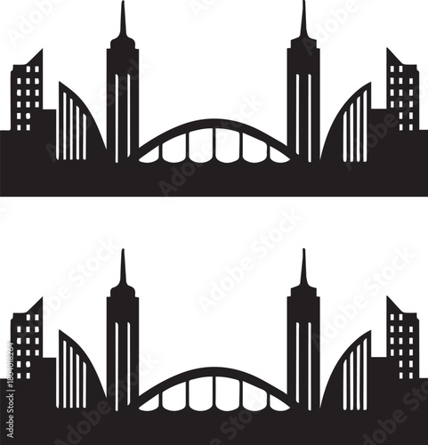 Perth City Skyline Silhouette Vector, City Icon, Logo