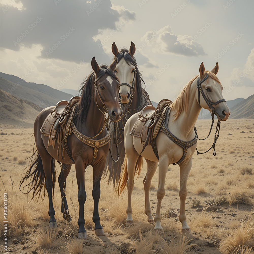 Naklejka premium Caballos