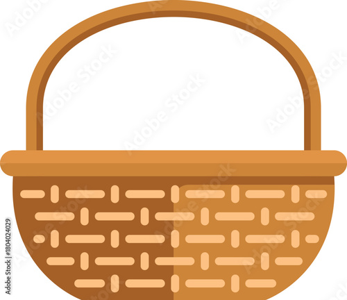 Empty wicker basket is waiting to be filled with various items