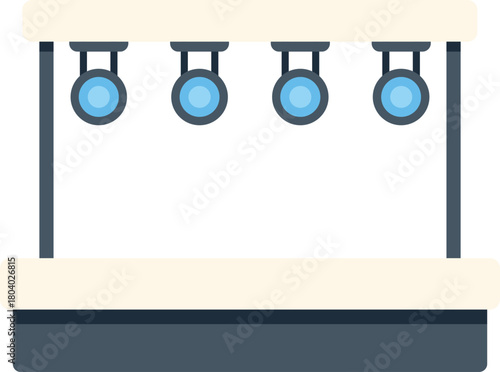 Spotlights illuminating an empty stage, ready for a show or presentation