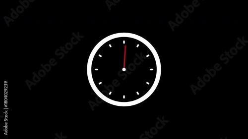 Wallpaper Mural Minimalist Clock Animation on Alpha Chanel, A simple clock. 4K animation Torontodigital.ca