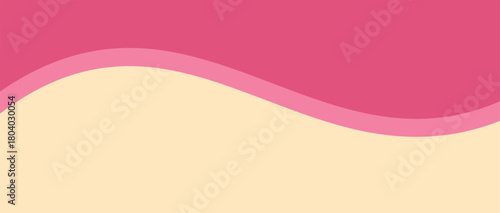 Simple and elegant abstract background featuring a wavy divide between pink and beige colors, ideal for various design projects