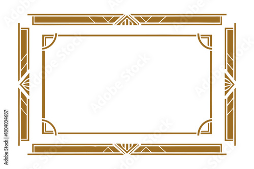 Art Deco Gold Frame Luxury Border Vector, Vintage Elegant Rectangle Template