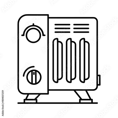 Simple line art icon of a portable electric heater