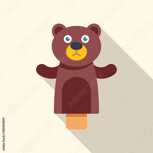Adorable brown bear hand puppet toy spreading its paws, perfect for children's playtime and storytelling