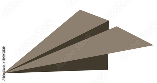 Brown paper plane icon isolated on white background.