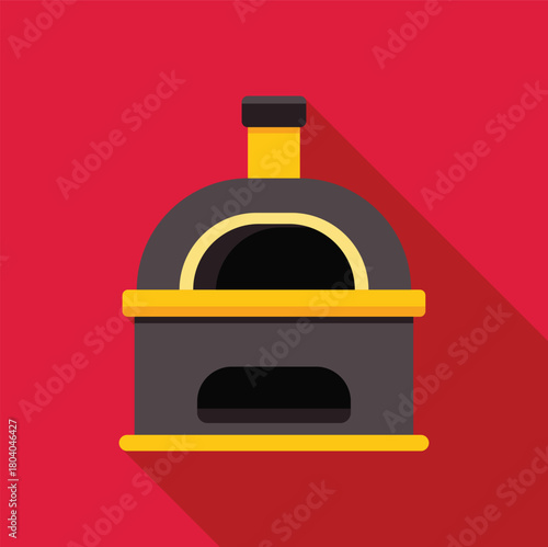 Stone oven baking pizza in a traditional way, perfect for representing italian cuisine and cooking
