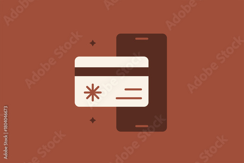 Premium geometric online shopping icon. Vector illustration mobile money in flat design.	
