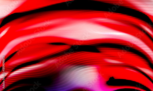 Vibrant Red Abstract Wave Background With Pink Highlights And Dark Curves