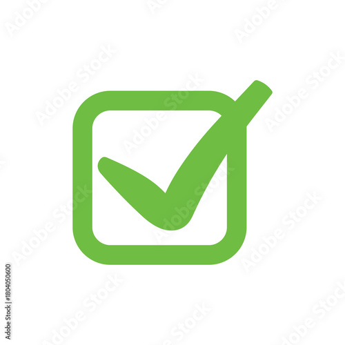 Right check mark green icon. Approved select choose design.