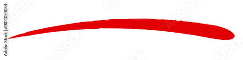 Red brush underline element, underline grunge shape isolated