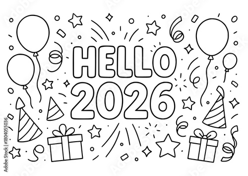 New Year scene coloring pages for kids in K–3! Fun celebration and winter-themed worksheets perfect for classroom use, home learning, and creative holiday activities. Easy and kid-friendly designs.