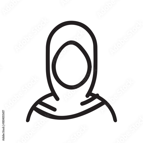 Islamic men and women icon character outline. Arabic vector design.