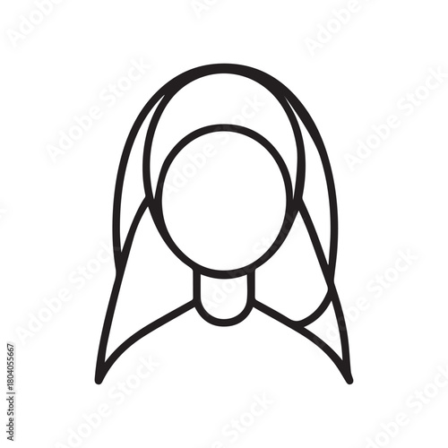 Islamic men and women icon character outline. Arabic vector design.