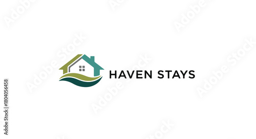 Home Stay and Villa Management Logo | Simple Residential Key Icon Real Estate House Logo | Modern Minimalist Home and Resort Property Icon Contruction Renovation Building